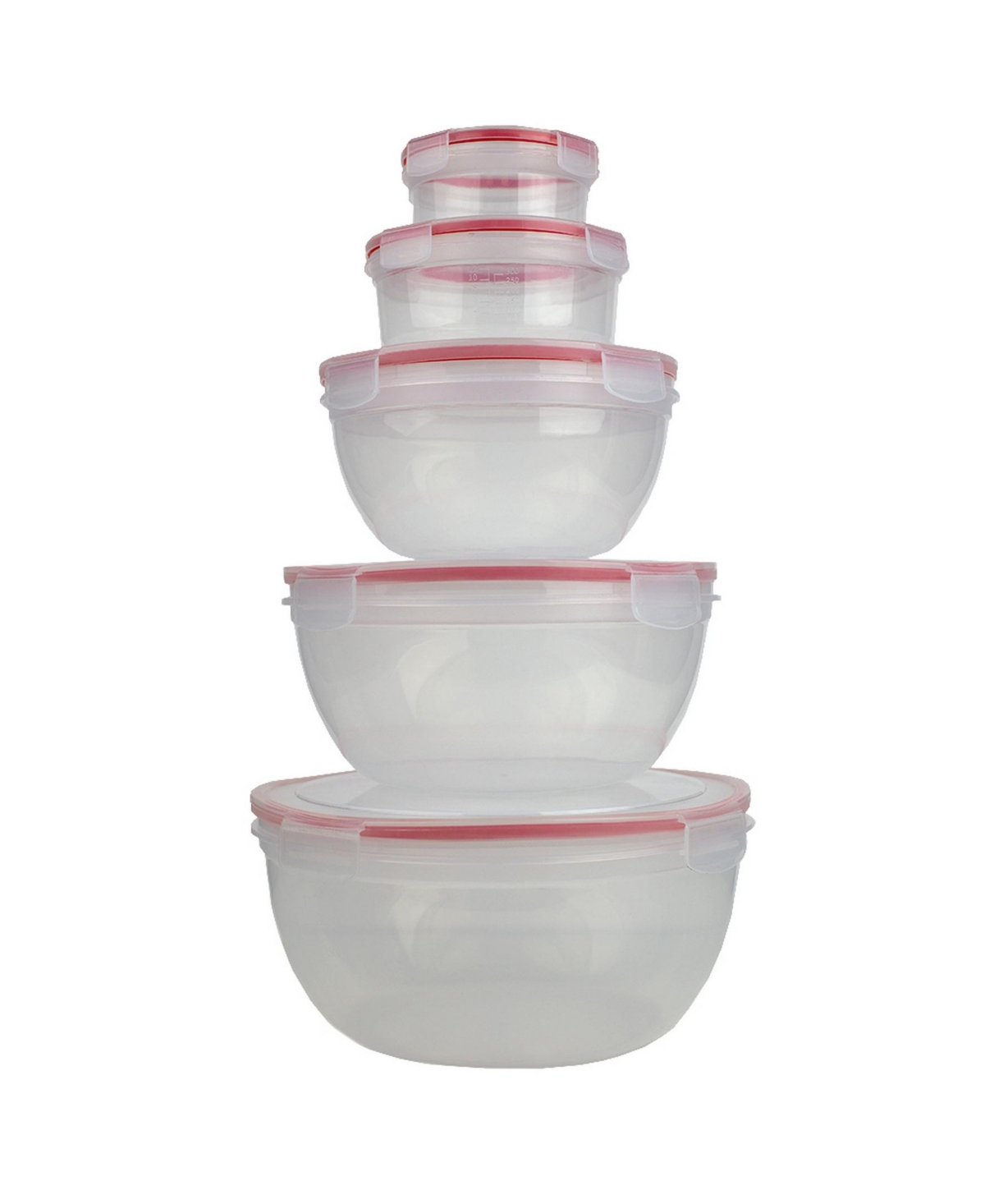 Hds Trading Locking Round Food Storage Containers with Snap-On Lids - 10 Piece
