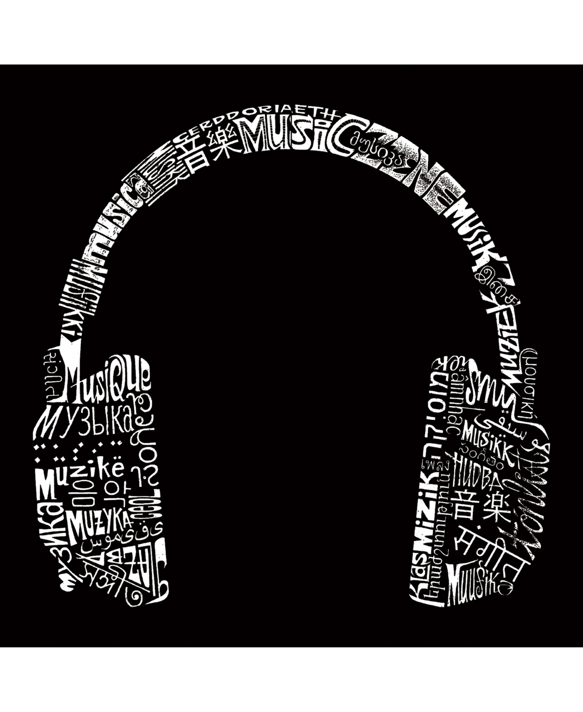 La Pop Art Women's Premium Word Art Flowy Tank Top- Headphones - Languages