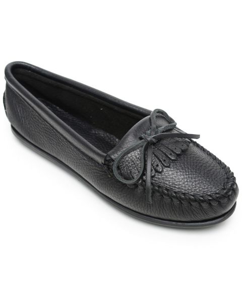 Женские мокасины Minnetonka Kilty из оленьей кожи, цвет: Чёрный