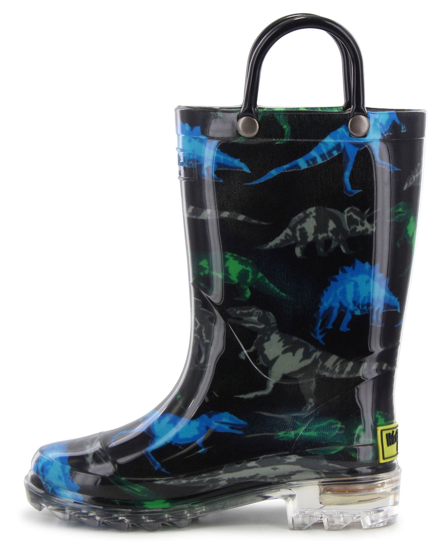 Ботинки Western Chief Dinosaur Friends Lighted Rain Boot для мальчиков, цвет: Чёрный — фото 2