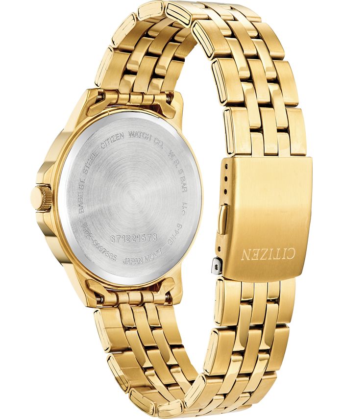 citizen watch men's gold tone stainless steel bracelet