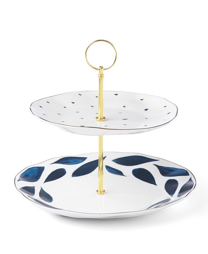 Lenox Blue Bay 2 Tier Dessert Plate Macy's