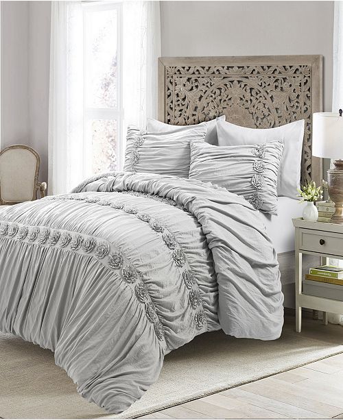 Lush Decor Darla Ruched 3 Piece Full Queen Comforter Set Reviews