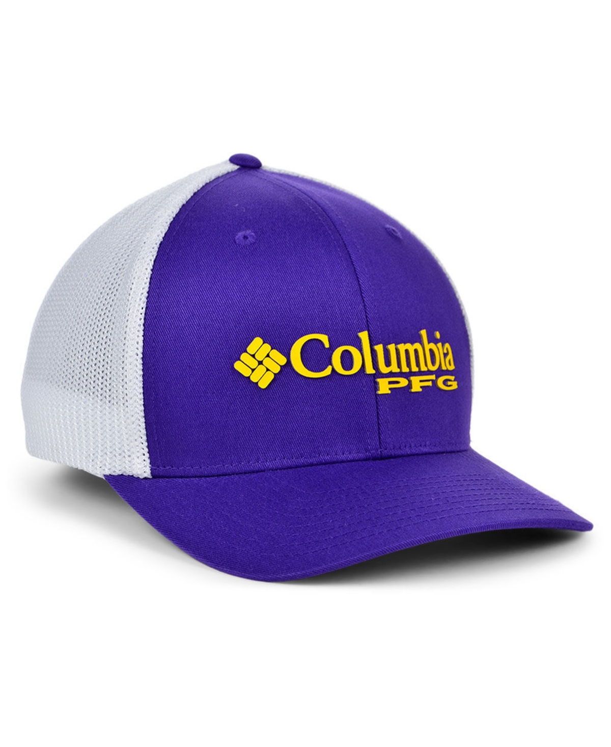 Shop Columbia Lsu Tigers Pfg Stretch Cap In Purple,white