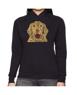 image of La Pop Art Women-s Word Art Hooded Sweatshirt -Dog