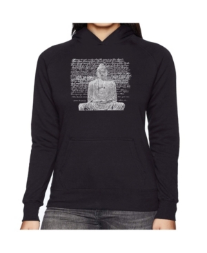 image of La Pop Art Women-s Word Art Hooded Sweatshirt - Zen Buddha