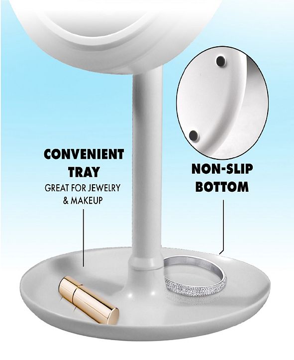 NuBrilliance Beauty Breeze LED Lighted Mirror with BuiltIn Fan and 5x