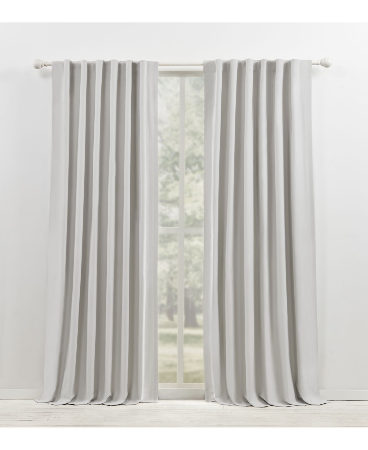 Ralph Lauren Waller Blackout Solid Back Tab Rod Pocket Curtain Panel, 52" X 108" In Silver