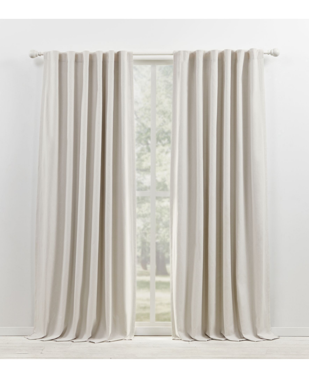 Lauren Ralph Lauren Sallie Blackout Back Tab Rod Pocket Curtain Panel, 54" X 108" In Off-white