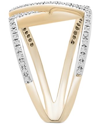 Wrapped - Diamond Overlap Statement Ring (1/4 ct. t.w.) in 14k Gold, Created For Macy's