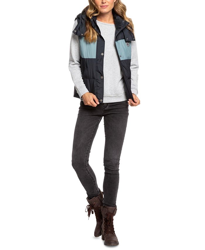 Roxy Juniors' Out Of Focus Colorblocked Puffer Vest & Reviews - Jackets ...