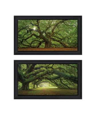 Tree Arbors 2-Piece Vignette by Moises Levy, Black Frame, 39" x 21"