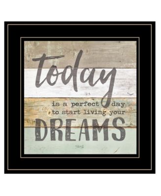 Live Your Dreams Today by Marla Rae, Ready to hang Framed Print, Black Frame, 15" x 15"