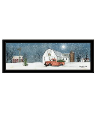 Winter on The Farm by Billy Jacobs, Ready to hang Framed Print, Black Frame, 39" x 15"