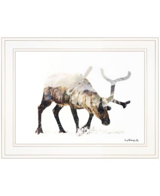 Arctic Reindeer by andreas Lie, Ready to hang Framed Print, White Frame, 19" x 15"