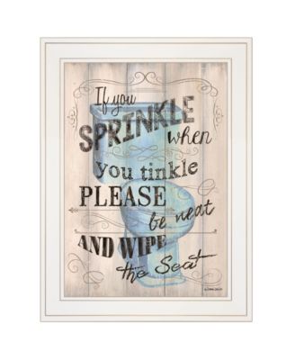 Bathroom Humor by Debbie DeWitt, Ready to hang Framed print, White Frame, 15" x 19"