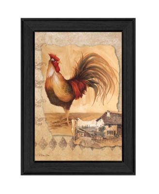 Rooster Montage II By Dee Dee, Printed Wall Art, Ready to hang, Black Frame, 15" x 11"