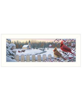 White Crimson Morning by Kim Norlien, Ready to hang Framed Print, White Frame, 38" x 14"