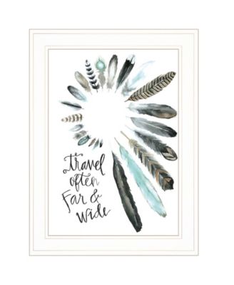 Travel Often Far and Wide by Masey St, Ready to hang Framed print, White Frame, 15" x 19"