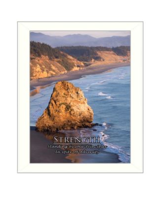 Strength By Trendy Decor4U, Printed Wall Art, Ready to hang, White Frame, 18" x 14"