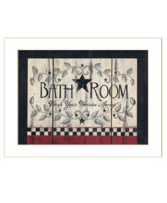 Bathroom by Linda Spivey, Ready to hang Framed Print, White Frame, 18" x 14"