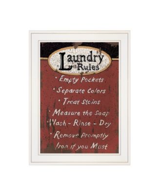 Laundry Rules by Linda Spivey, Ready to hang Framed Print, White Frame, 15" x 19"