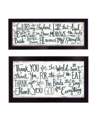 Thank You Lord 2-Piece Vignette by Annie LaPoint, Black Frame, 20" x 11"