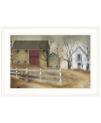 The Old Stone Barn by Billy Jacobs, Ready to hang Framed Print, White Frame, 21" x 15"