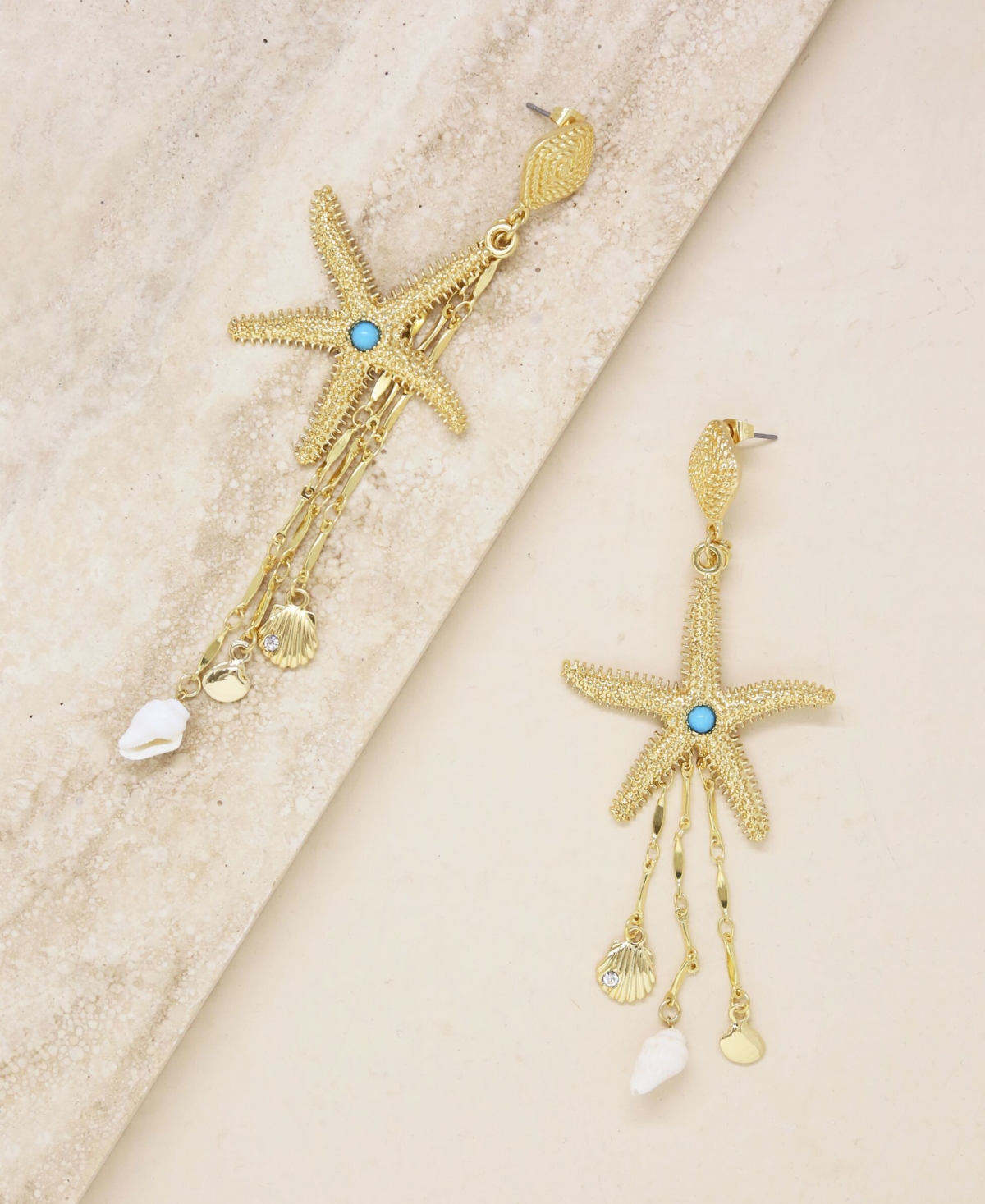 Ettika Starfish Seeker Drop Earrings