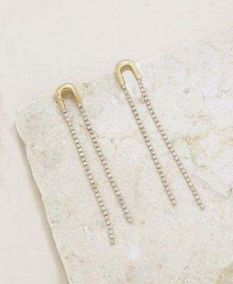 Double Crystal Chain Drop Earrings