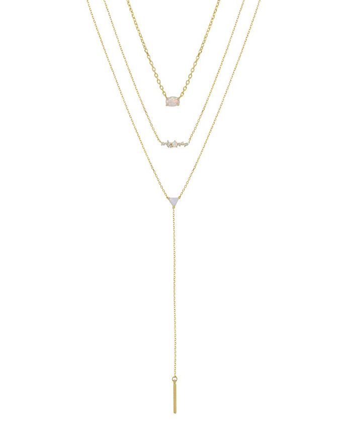 ETTIKA Layered Opal Lariat Necklace Set of 3 Macy s