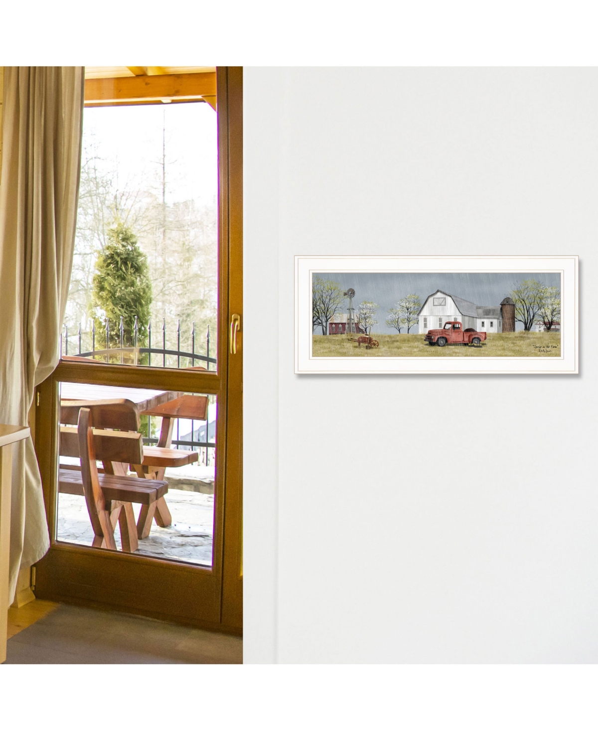 Trendy Decor 4U Spring On The Farm by Billy Jacobs, Ready to hang Framed Print, White Frame,
