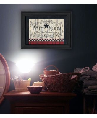 Bathroom by Linda Spivey, Ready to hang Framed Print, Black Frame, 15" x 11"