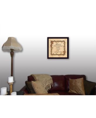 Bless this Home By Linda Spivey, Printed Wall Art, Ready to hang, Black Frame, 14" x 14"