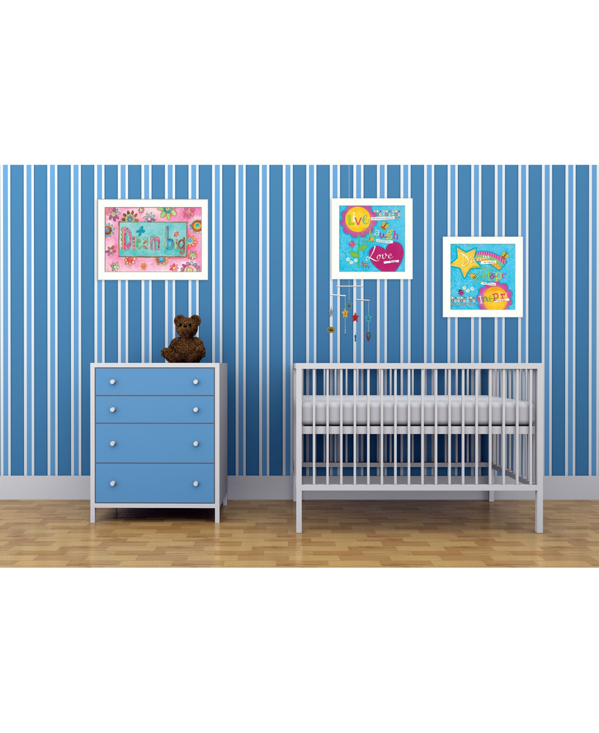 Trendy Decor 4U Dream Collection By Mollie B., Printed Wall Art, Ready to hang, White Frame,