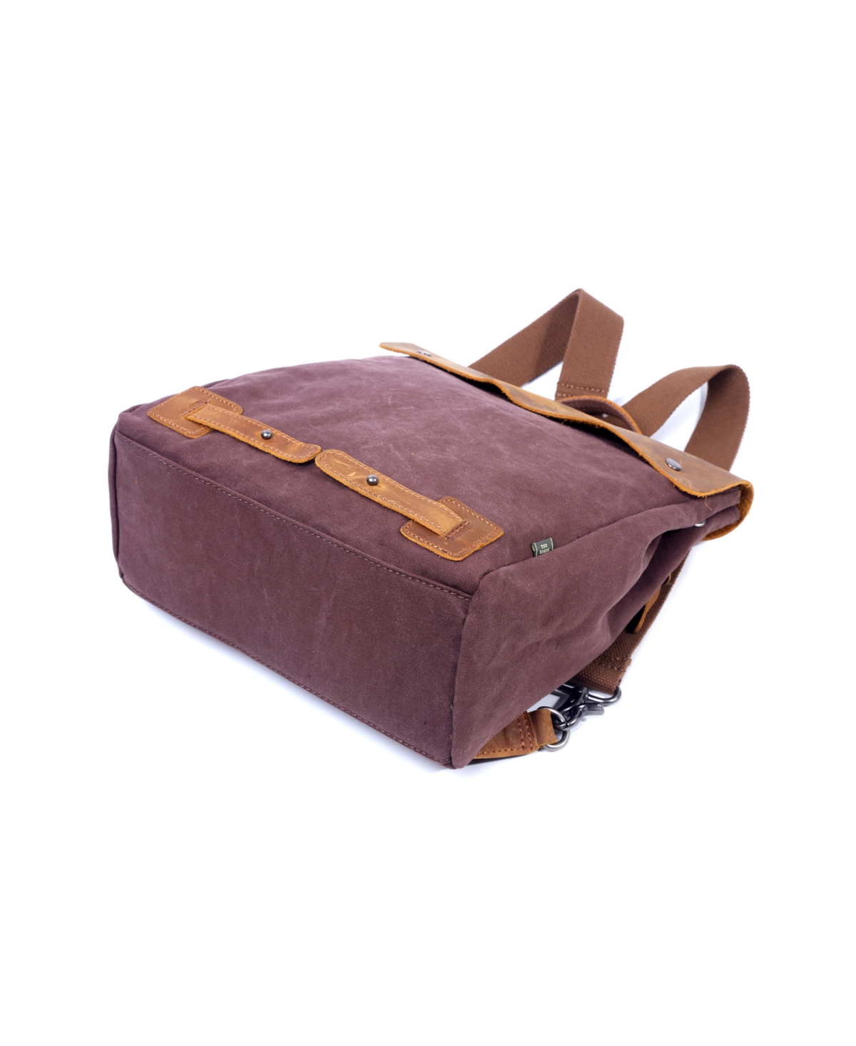 Tsd Brand Cooper Convertible Canvas Backpack In Brown