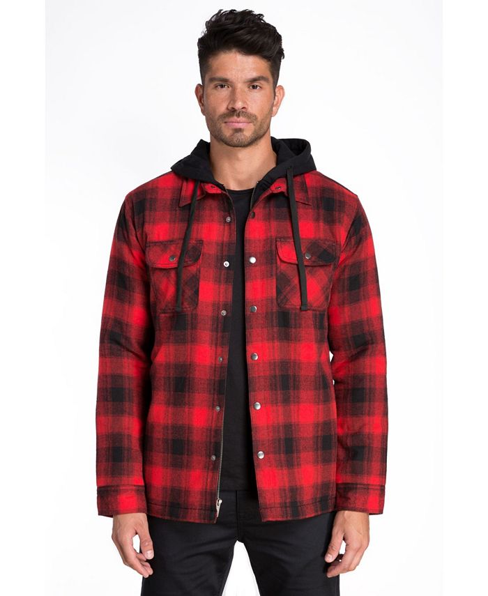 Jared Lang Flannel Shirt Jacket with Hood - Macy's