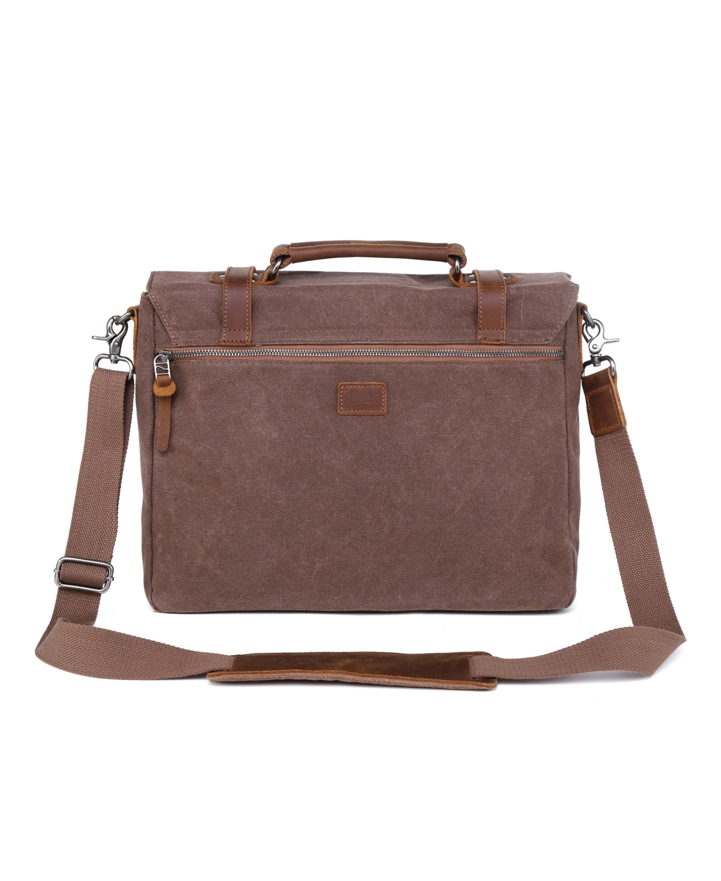 Женская сумка TSD BRAND Stone Creek Waxed Canvas Briefcase, цвет: Коричневый — фото 4