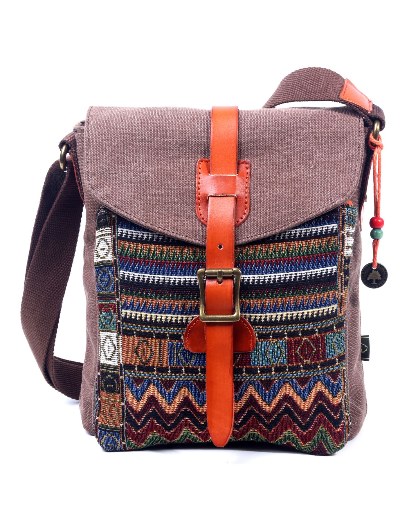 Женская сумка TSD BRAND Four Season Canvas Crossbody, цвет: Кофейный — фото 1
