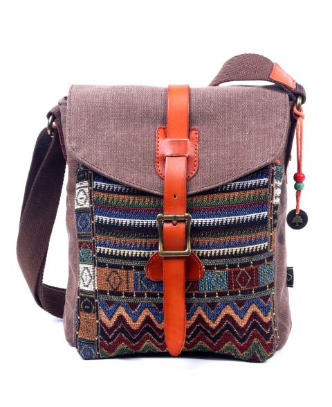 Женская сумка TSD BRAND Four Season Canvas Crossbody, цвет: Кофейный