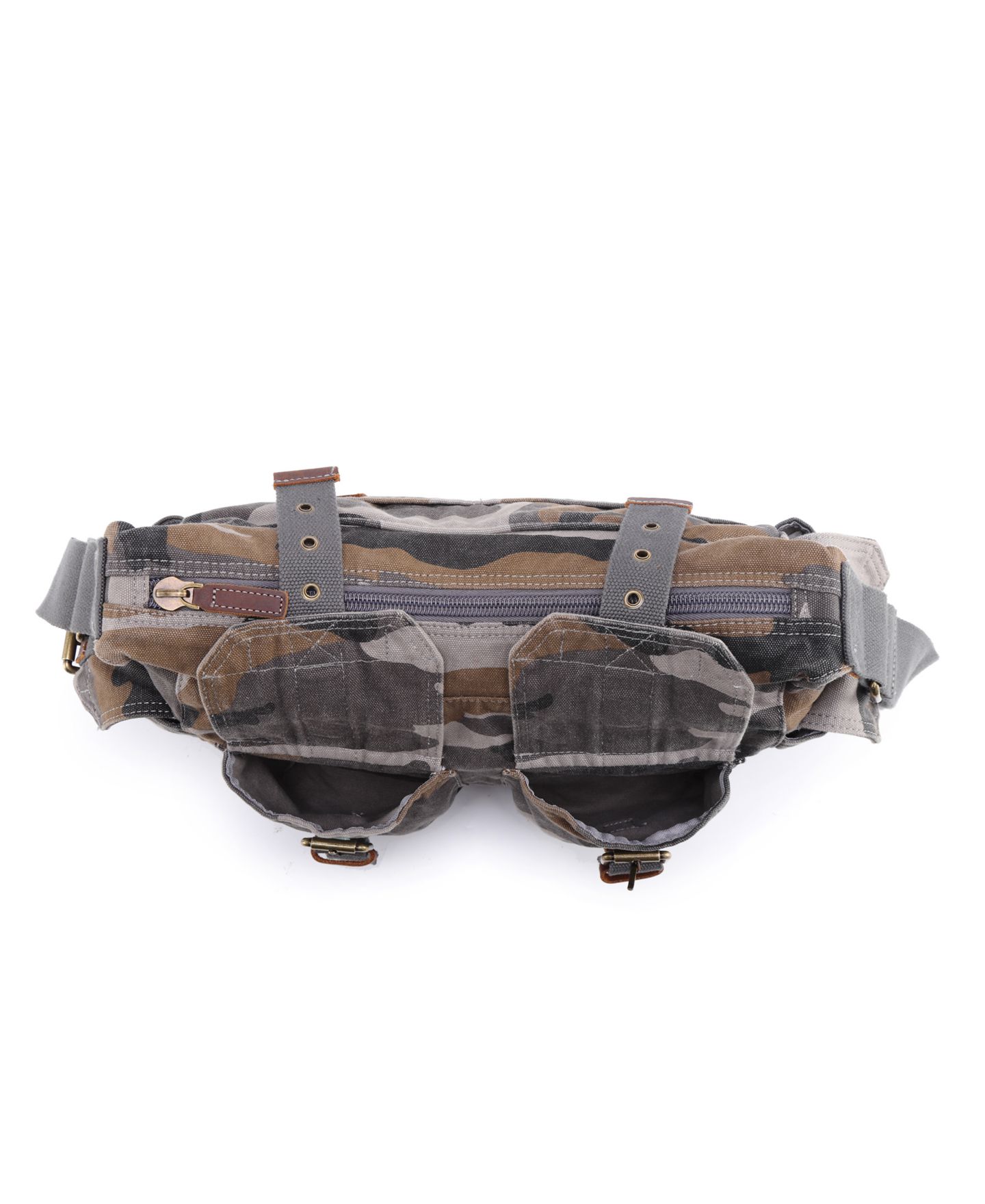 Женская сумка TSD BRAND Camo Canvas Messenger, цвет: Серый — фото 6