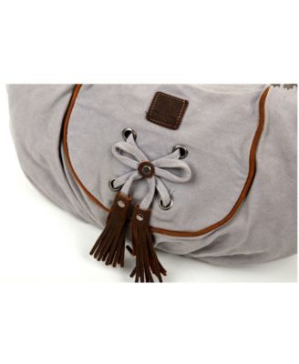 Bold Lotus Canvas Hobo Bag