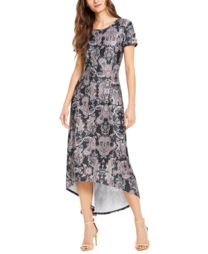 Ny Collection Petite Lace-up-sleeve High-low Dress In Cayana