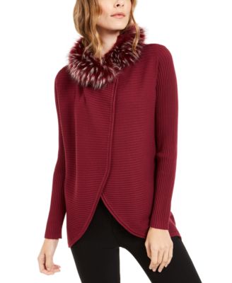 fur trimmed sweater