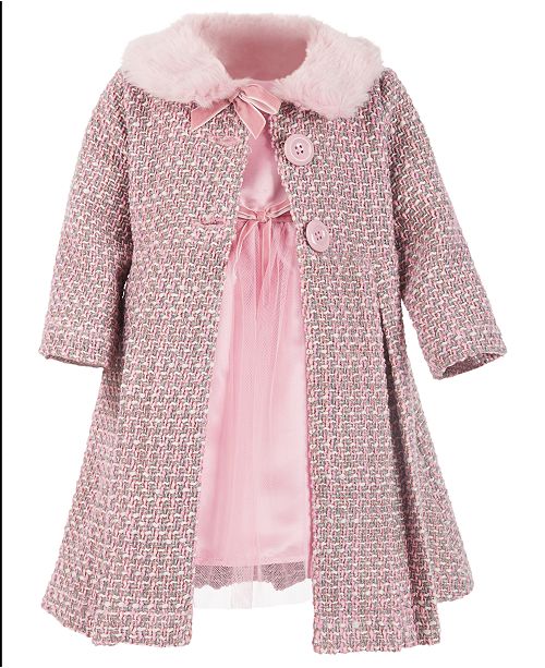 Blueberi Boulevard Baby Girls 2-Pc. Tweed Coat & Dress Set & Reviews ...