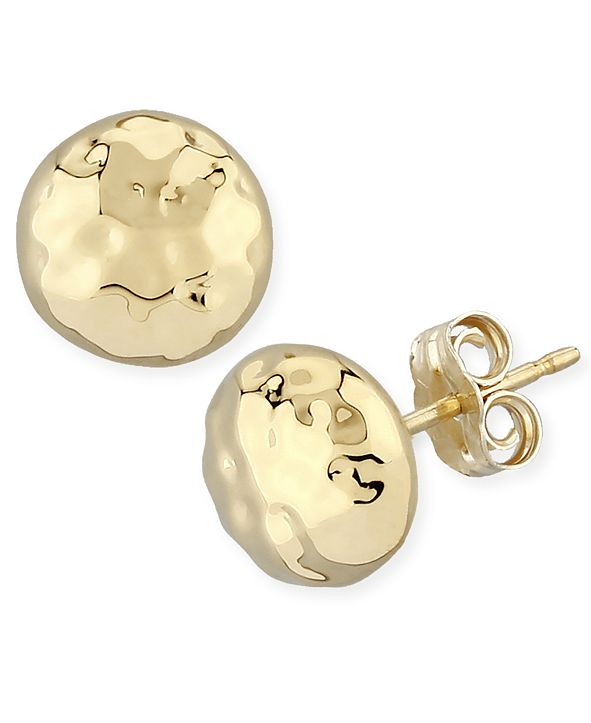 Macy's Hammered Ball Stud Earrings Set in 14k Gold (8mm) & Reviews