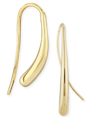 Fluid Teardrop Earrings Set in 14k White or Yellow Gold
