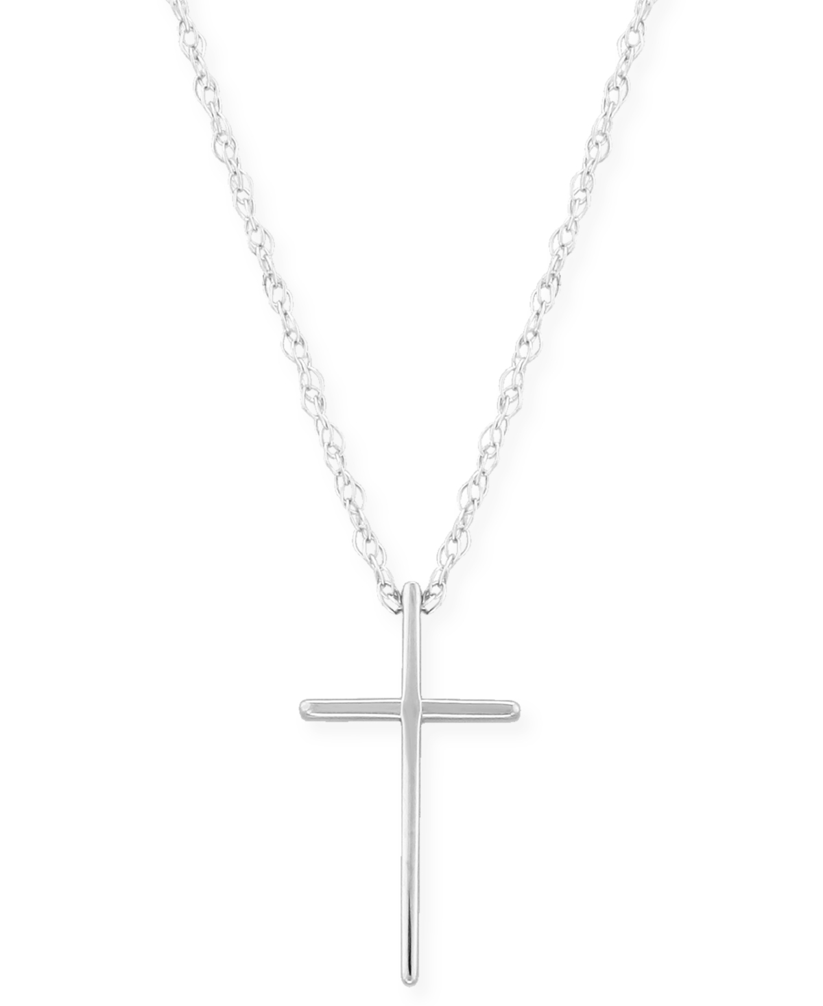 Solid Cross Necklace Set in 14k Yellow, White or Rose Gold