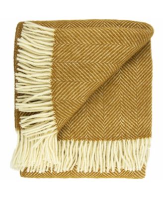 Highland Tweed Herringbone Pure Wool Oversized Throw, 59" x 72"