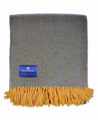 Highland Tweed Herringbone Pure Wool Oversized Throw, 59" x 72"